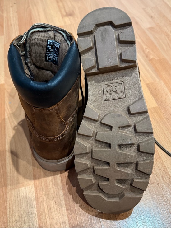 Timberland Brown Leather Lace-Up Work Boots with Tan Trim